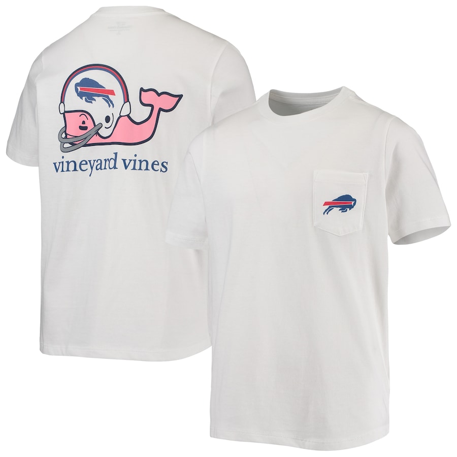 Youth Buffalo Bills Vineyard Vines White Whale Helmet Pocket T-Shirt