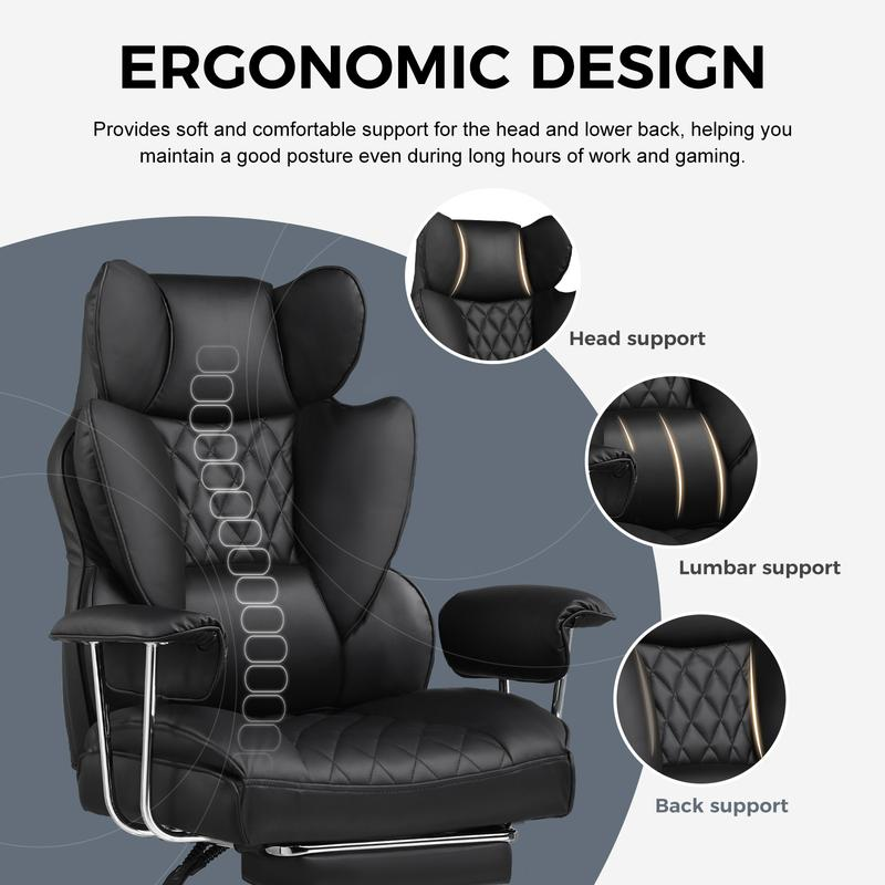 【New Upgraded】Big and Tall Office Chair with Pocket Spring Support,