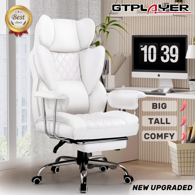 【Dealsforyou】GTPLAYER Big and Tall Office Chair with Pocket Spring Lumbar Support,