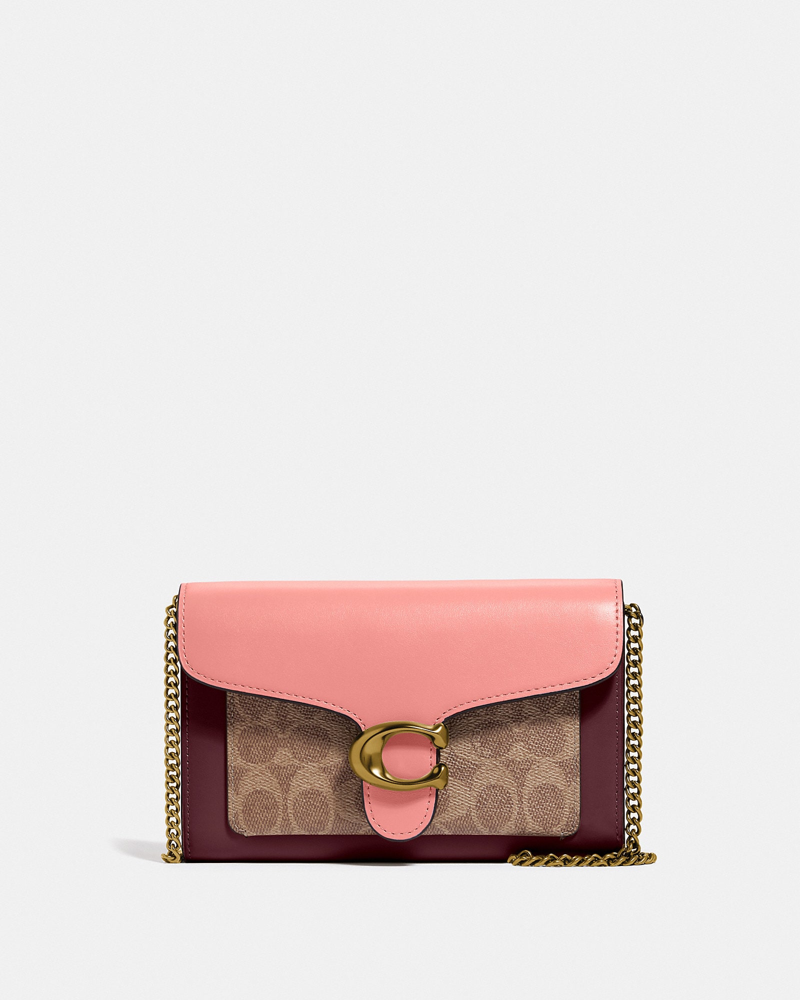 Tabby Chain Clutch In Colorblock Signature Canvas