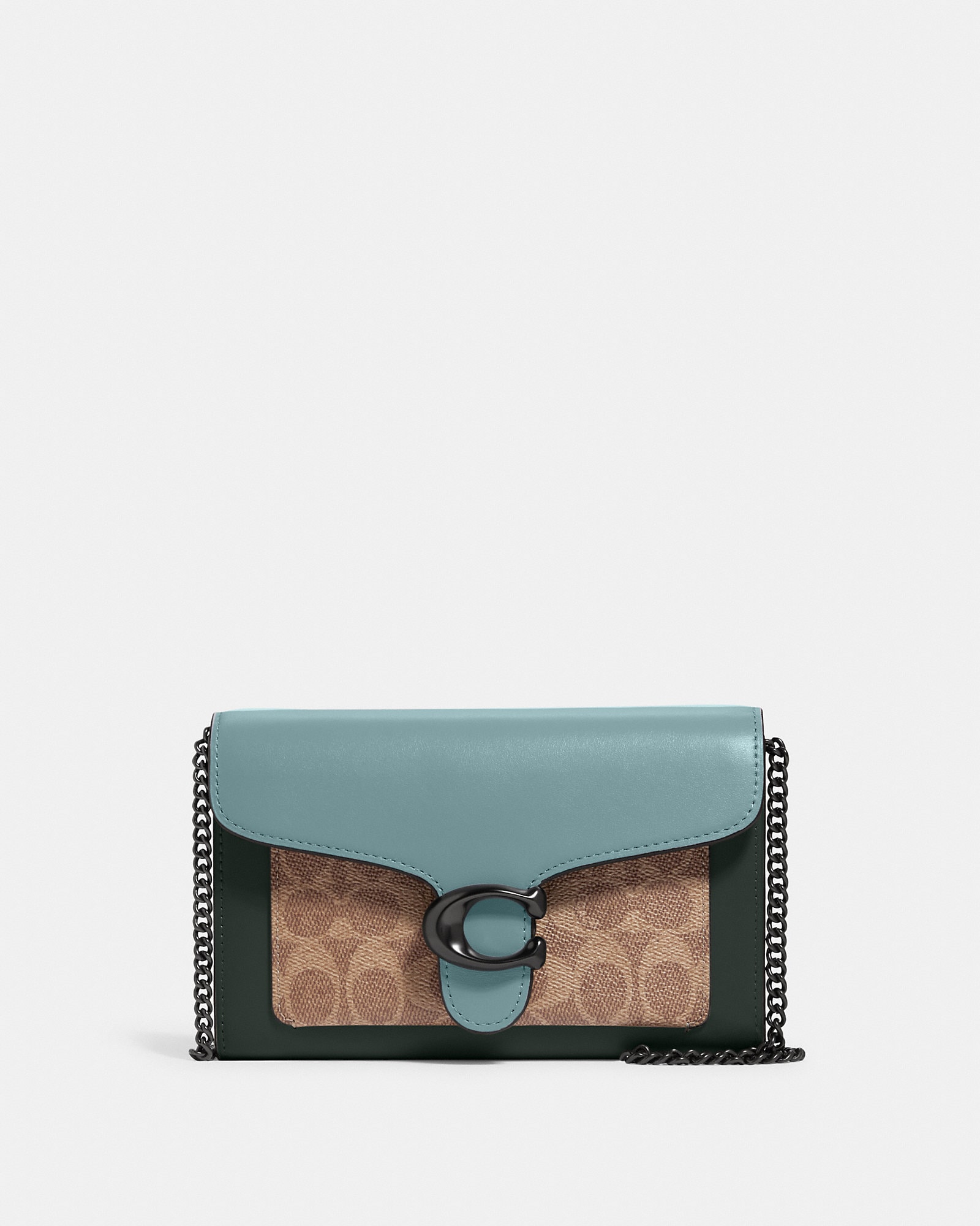 Tabby Chain Clutch In Colorblock Signature Canvas
