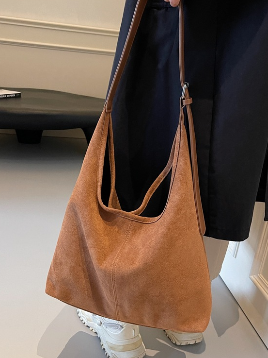 Casual Suede Tote Bag With Mini Bag