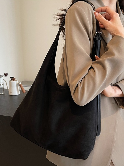 Casual Suede Tote Bag With Mini Bag