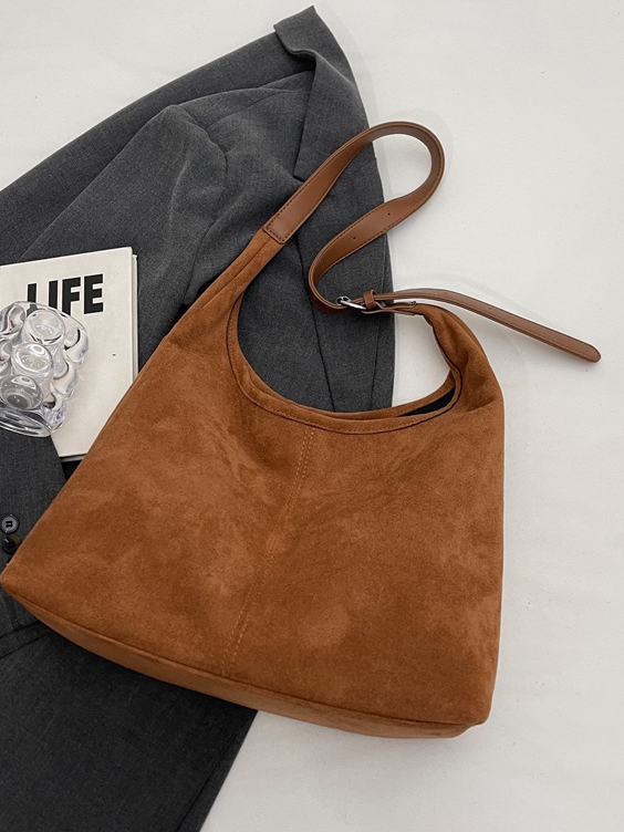 Casual Suede Tote Bag With Mini Bag