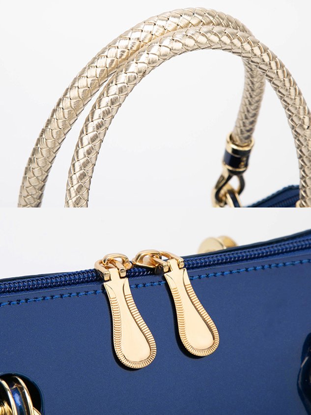 Elegant Artificial Patent Leather Handbag Commuting Crossbody Bag