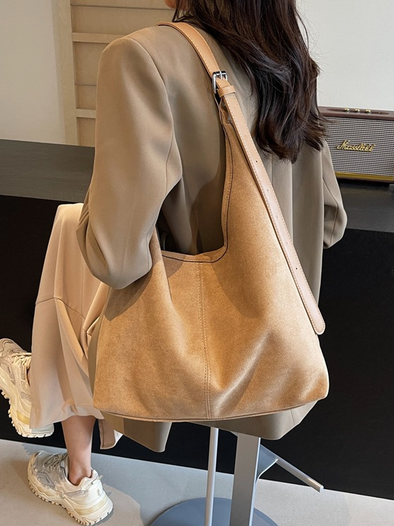 Casual Suede Tote Bag With Mini Bag
