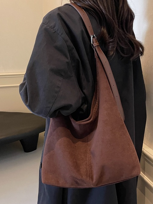 Casual Suede Tote Bag With Mini Bag