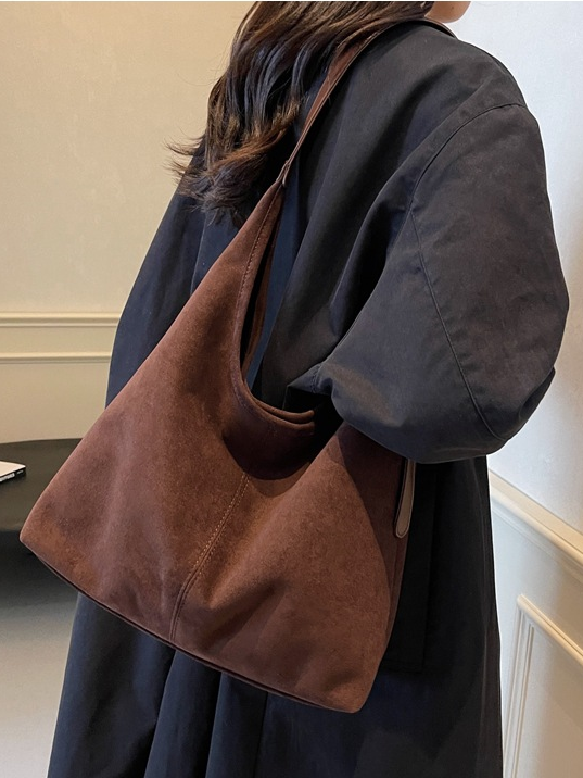 Casual Suede Tote Bag With Mini Bag