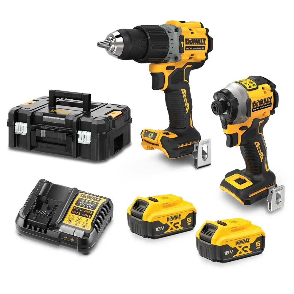 DEWALT 18V XR Brushless 2 Piece 2 x 5.0Ah Combo Kit DCZ2050P2T-XE
