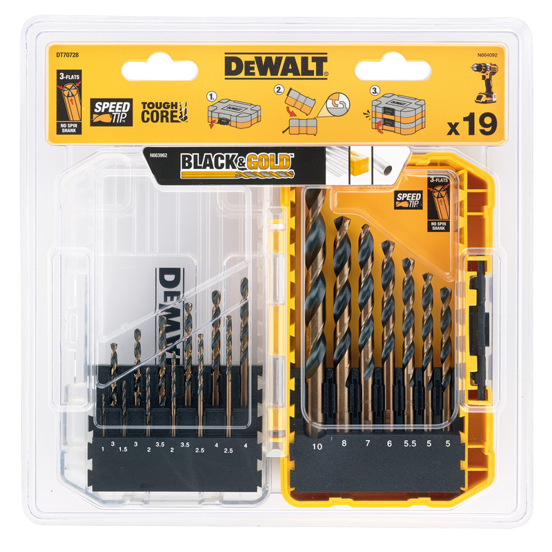 DeWalt Black & Gold HSS Drill Bit Set