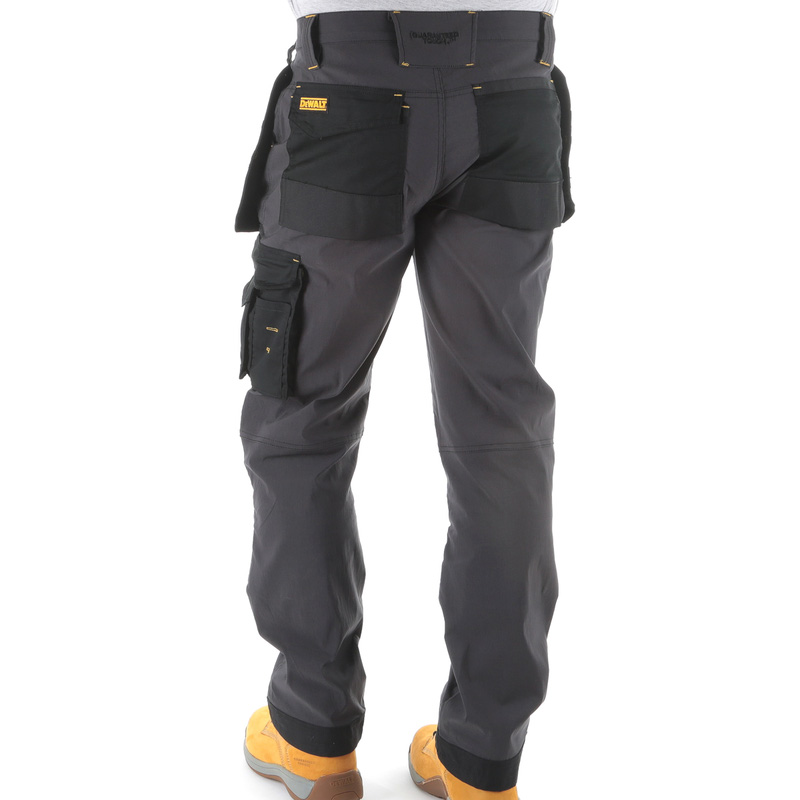 DeWalt Memphis Full Stretch Holster Pocket Trousers Grey/Black 42" R
