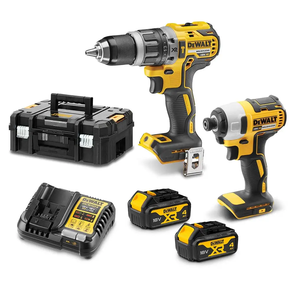 DEWALT 18V XR Brushless 2 Piece 2 x 4.0Ah Combo Kit DCZ207M2T-XE