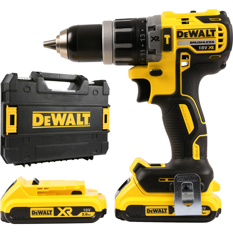 DeWalt 18V XR Cordless Brushless Combi Drill 2 x 2.0Ah