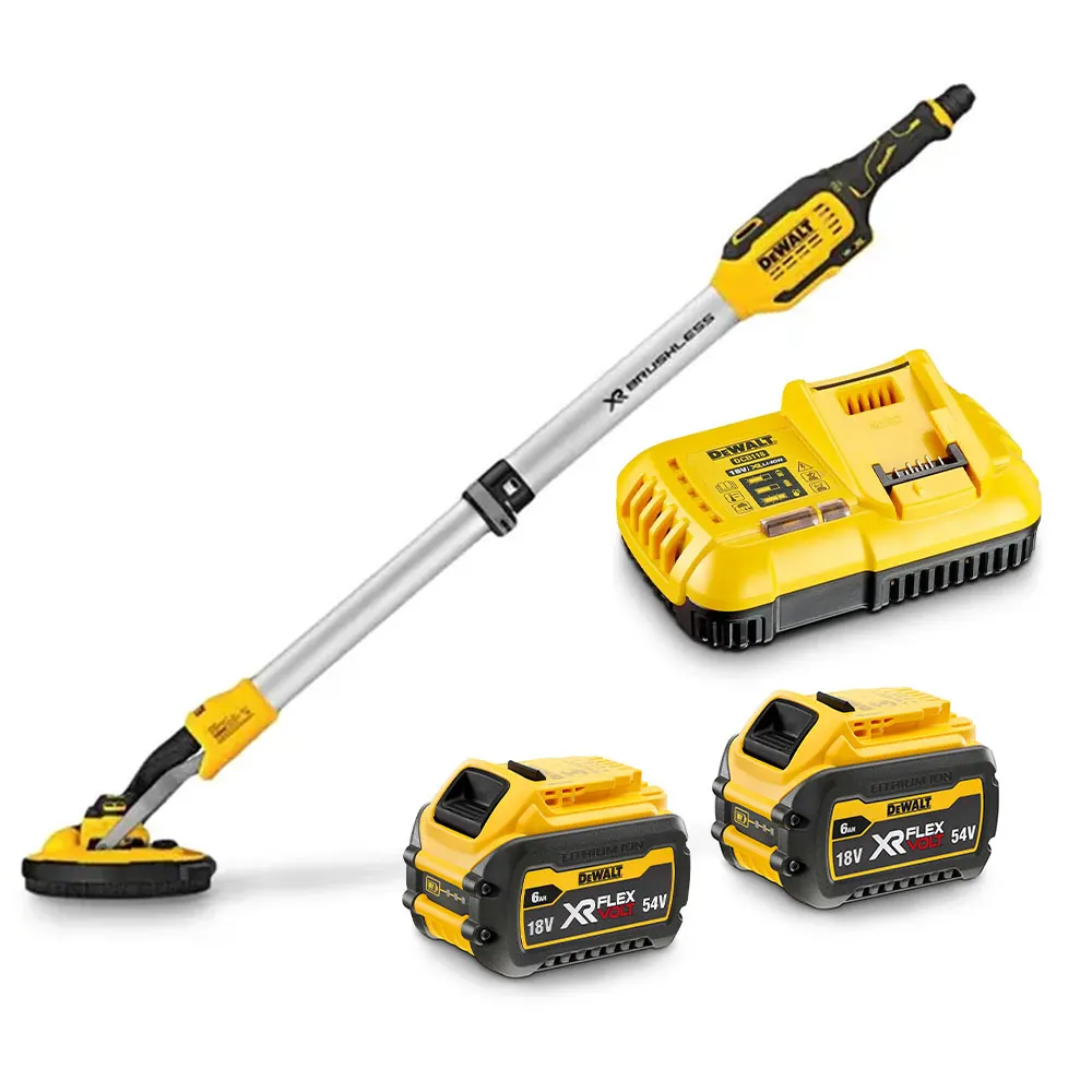 DEWALT 18V XR 2 x 6.0Ah Brushless 225mm Drywall Sander Kit DCE800T2-XE