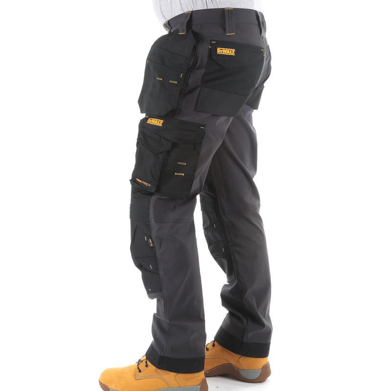 DeWalt Memphis Full Stretch Holster Pocket Trousers Grey/Black 42" R