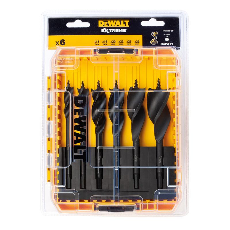 DeWalt Extreme Tri Flute Wood Drill Bit Set 152mm