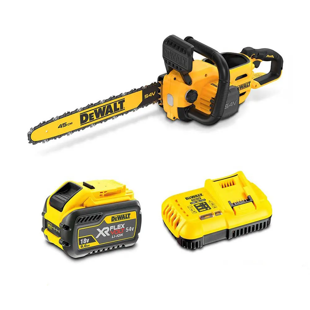 DEWALT 54V XR Flexvolt 1 x 9Ah 450mm Chainsaw Kit DCMCS574X1-XE