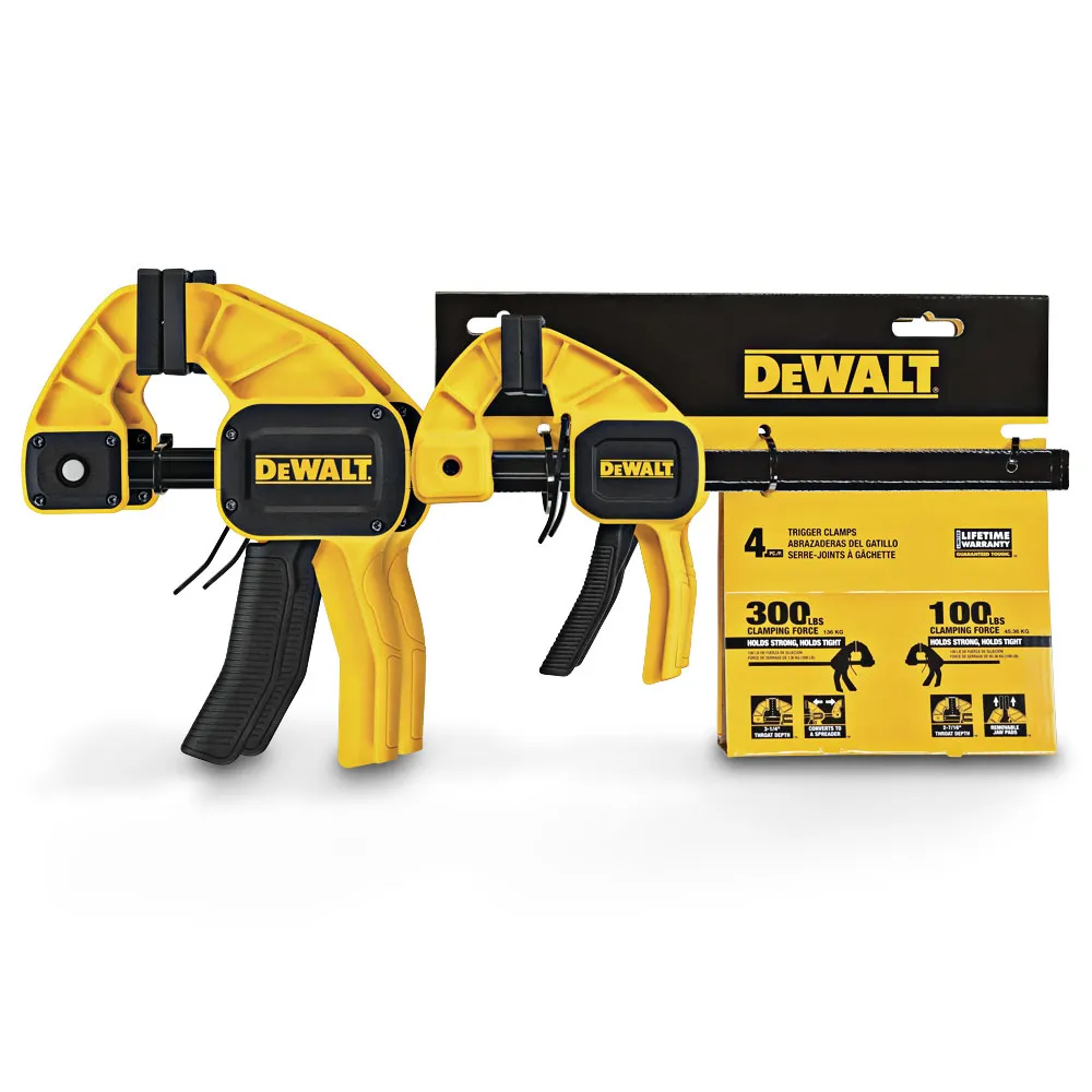 DEWALT 150/300mm Medium and Large Trigger Clamp - 4 Pack DWHT83196