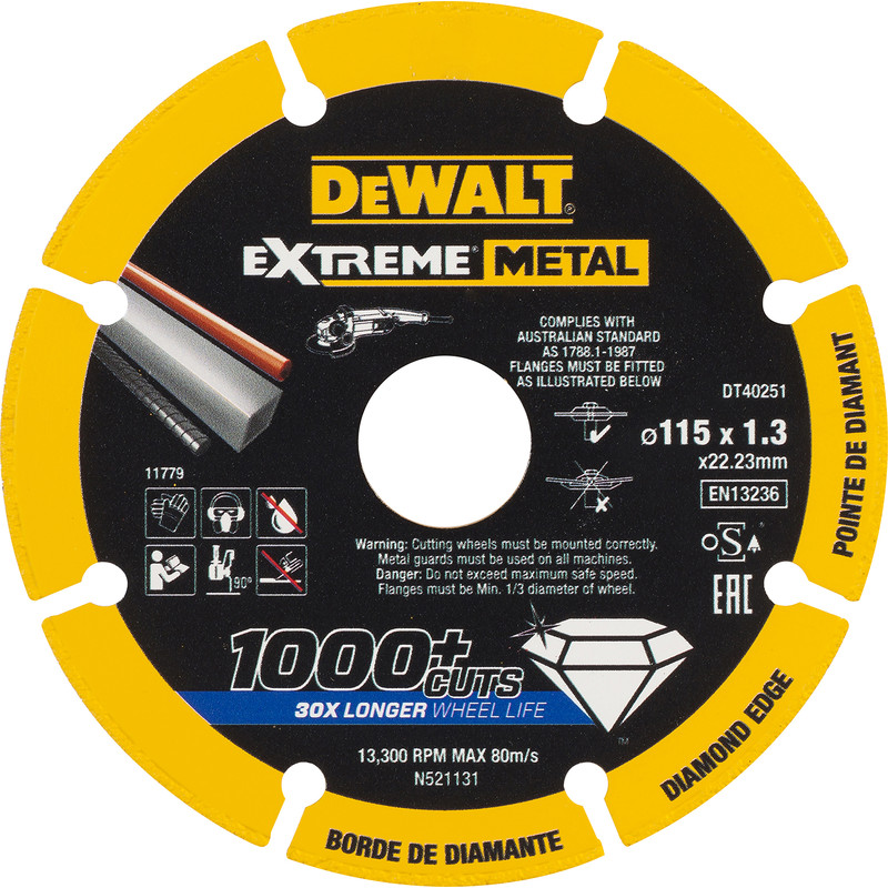 DeWalt Extreme Metal Cutting Disc 115 x 1.3 x 22.23mm