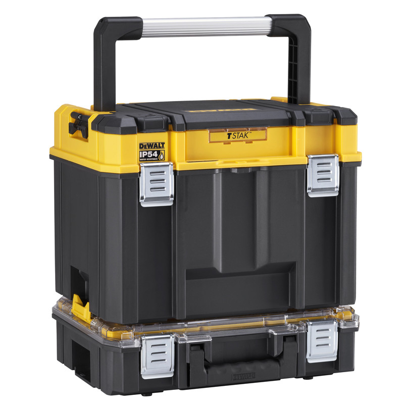 DeWalt TSTAK 2.0 Deep Organiser Top & High Capacity Organiser Combo
