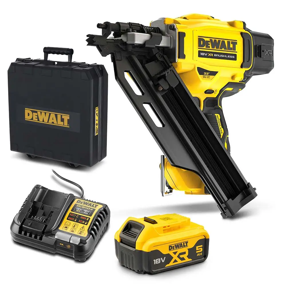 DEWALT 50-90mm 1 x 5.0ah Framing Nailer Kit DCN930P1-XE