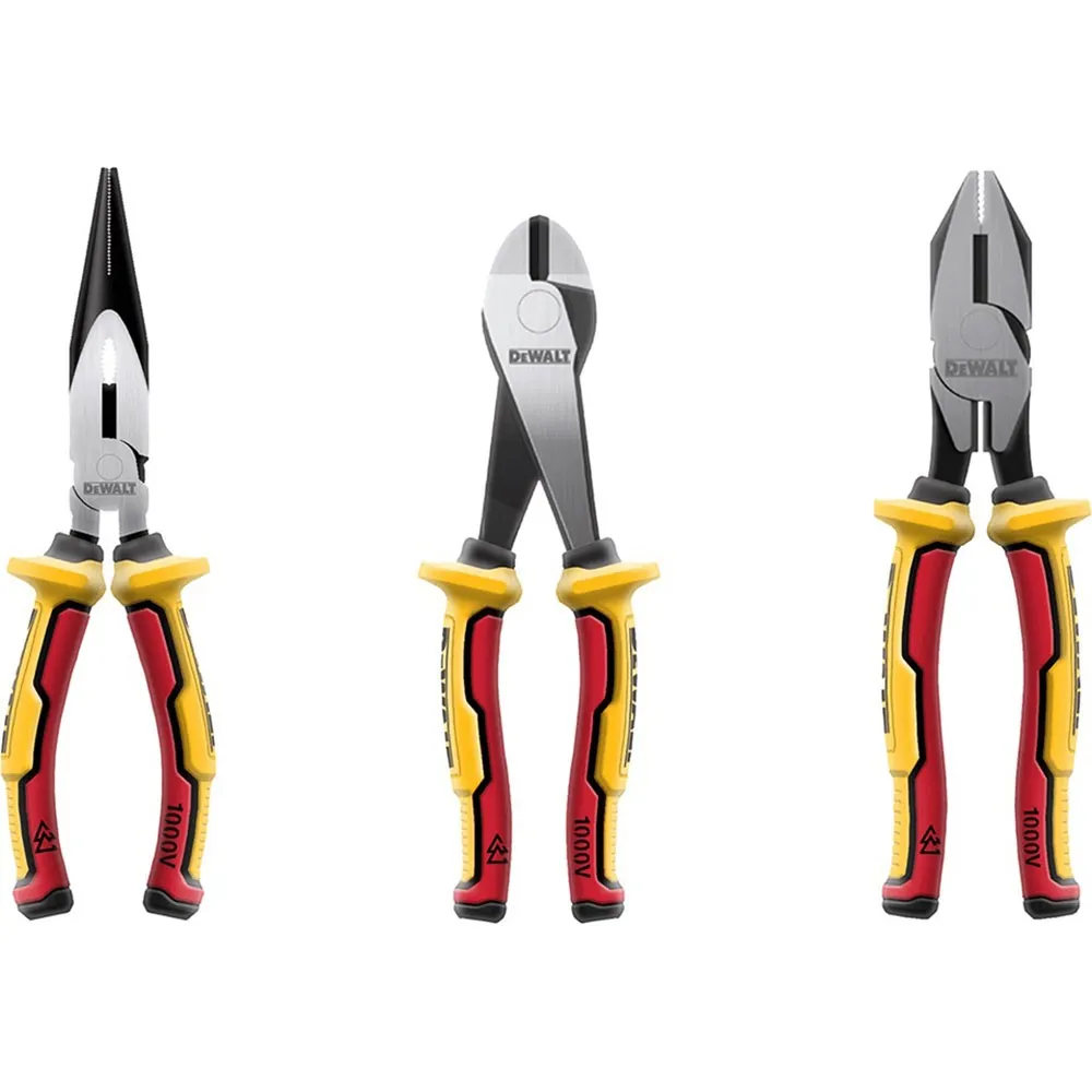 DEWALT 200mm VDE Laser Hardened Plier Set - 3 Piece DWHT82806-0