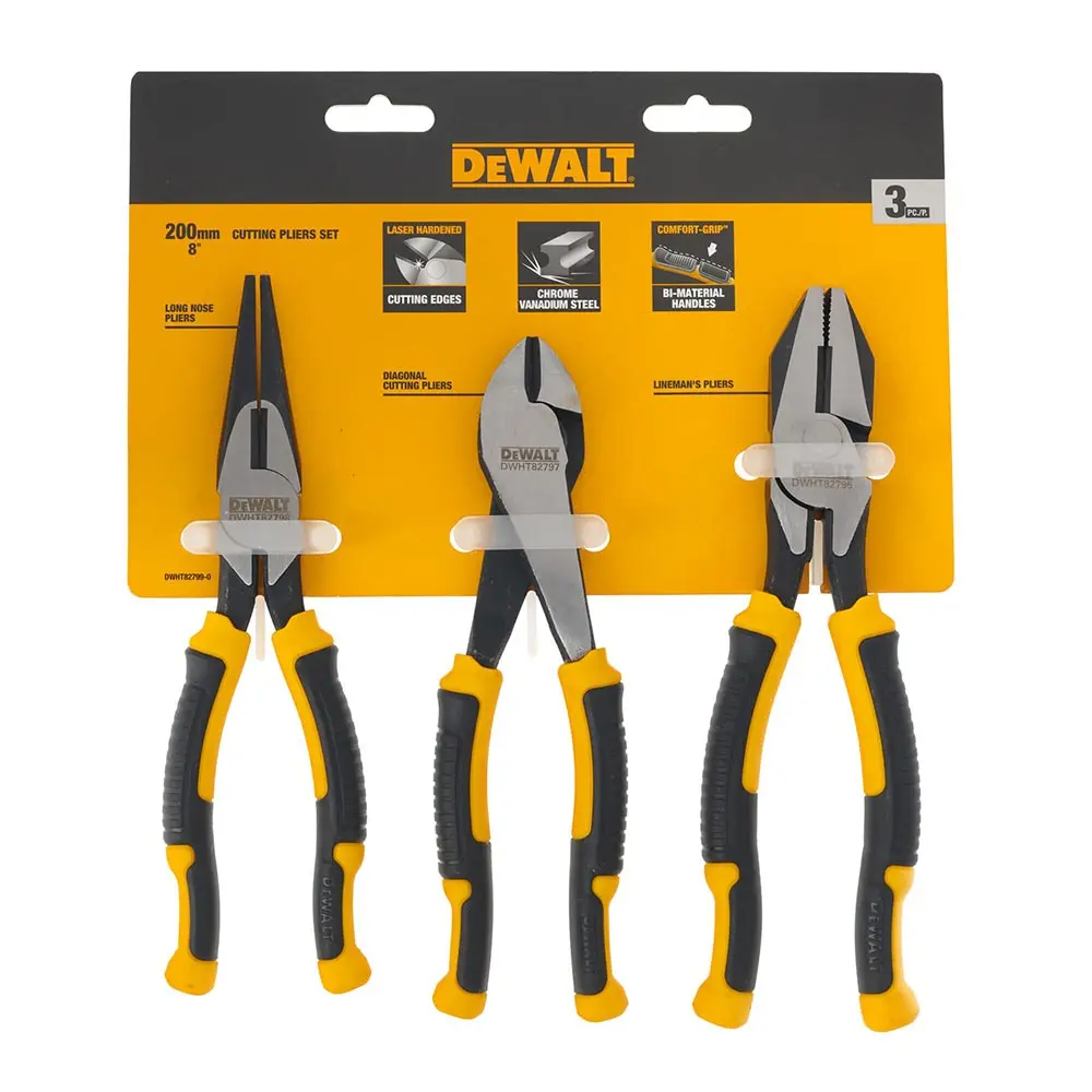 DEWALT 200mm Laser Hardened Plier Set - 3 Piece DWHT82799-0