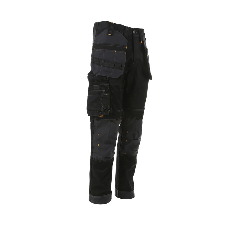 DeWalt Harrison Pro Stretch Holster Pocket Trousers Black/Grey 36" L