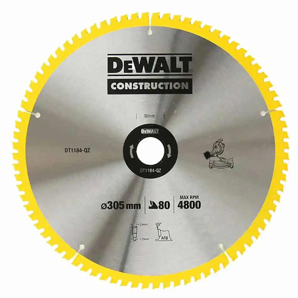DEWALT DT1184-QZ 305mm (12") 80T Construction Circular Saw Blade DT1184-QZ