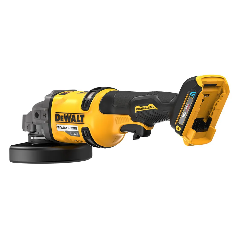 DEWALT 54V XR FLEXVOLT Brushless 125mm Angle Grinder with Side Handle Detect Skin DCG418SHDN-XJ