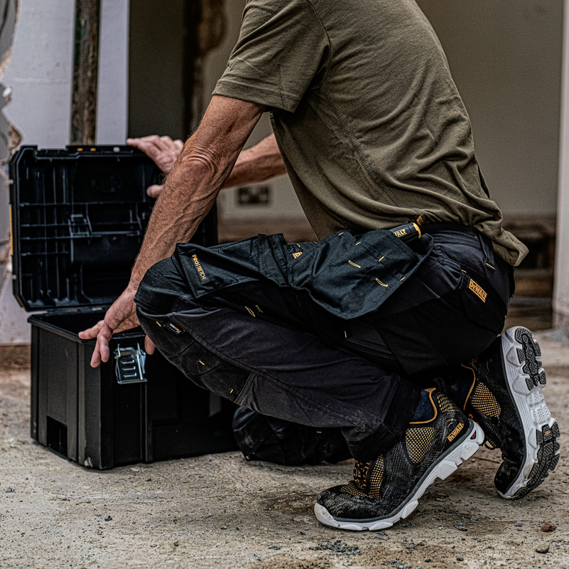 DeWalt Memphis Full Stretch Holster Pocket Trousers Grey/Black 36" L