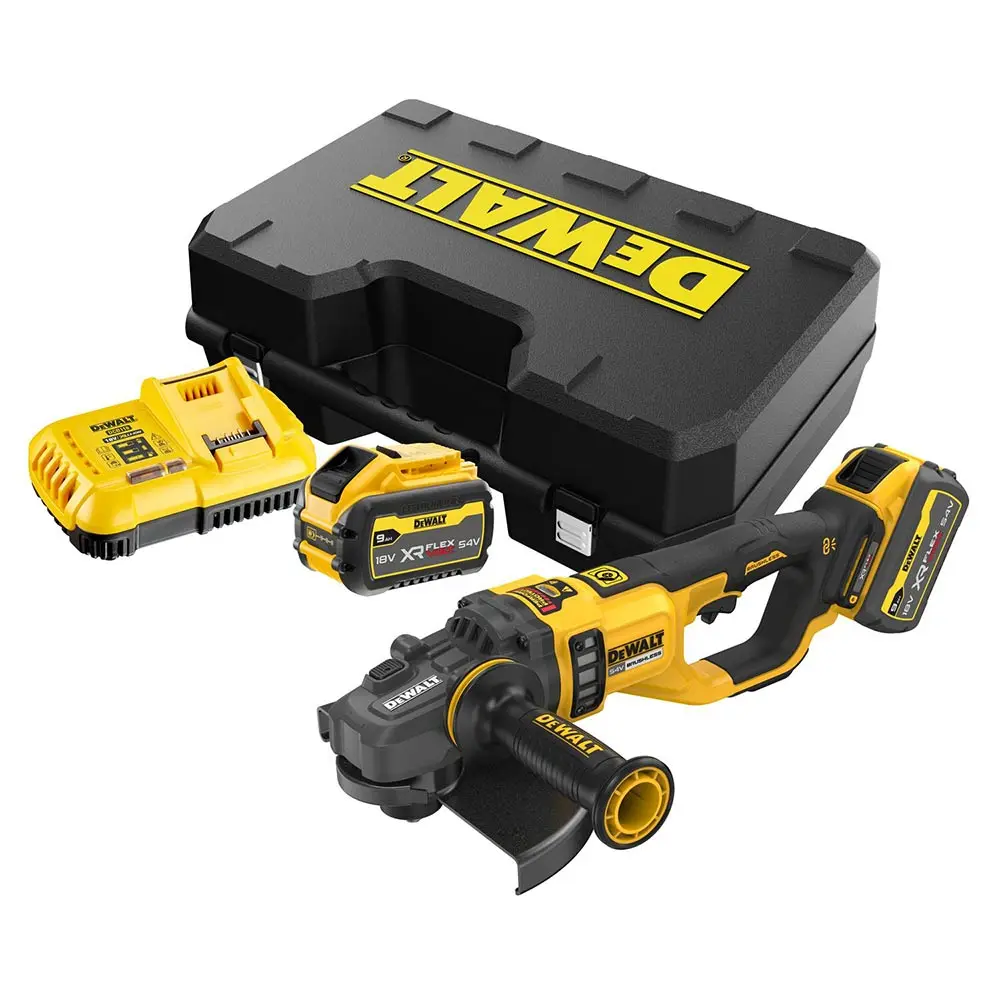 DEWALT 54V XR FLEXVOLT Brushless 2 x 9.0Ah Angle Grinder Kit DCG460X2-XE