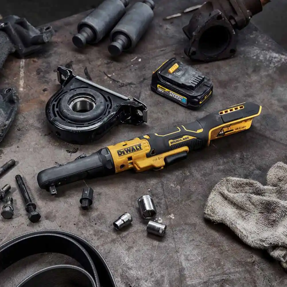 DEWALT 18V XR Brushless 3/8inch & 1/2inch Sealed Head Ratchet Wrench Skin DCF510N-XJ