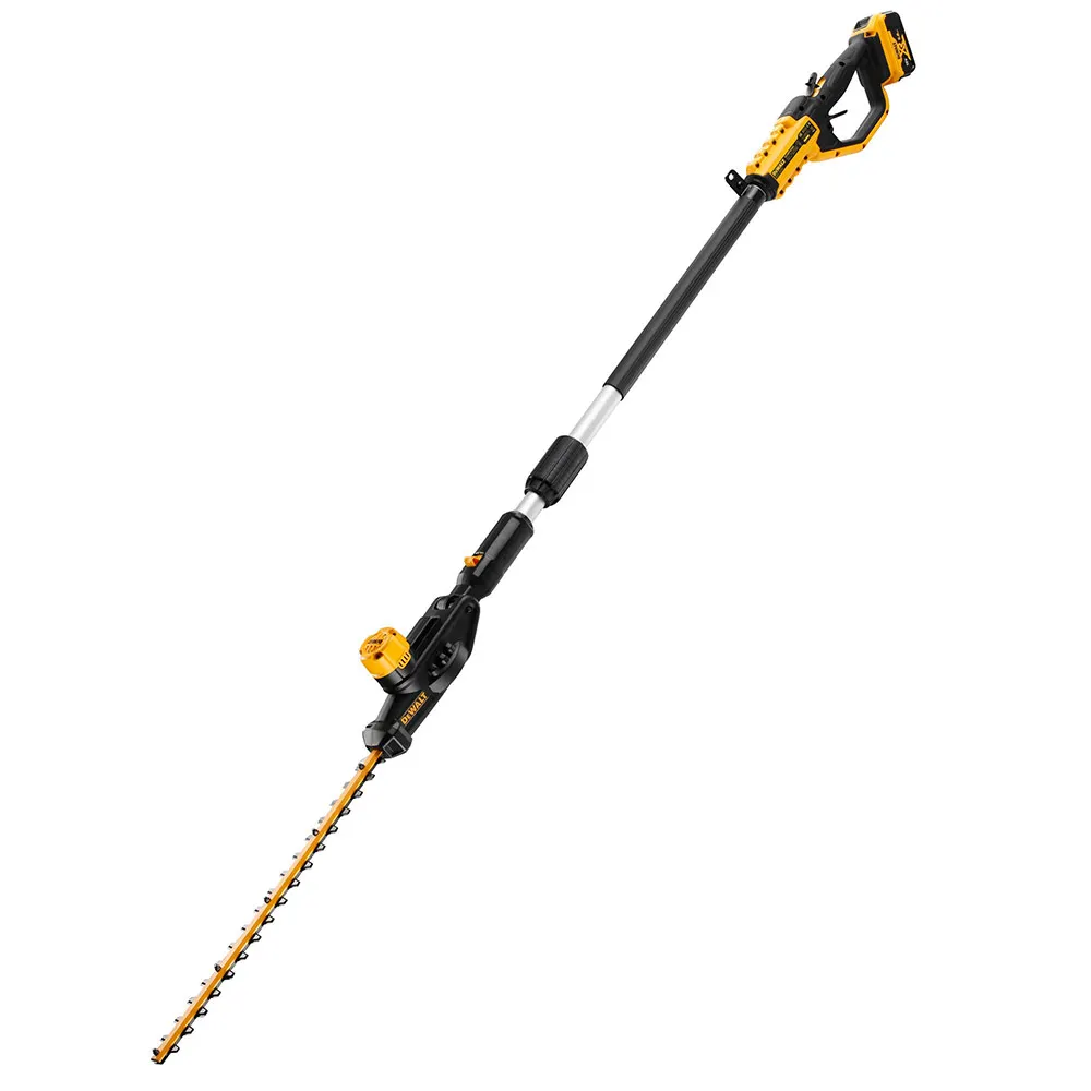 DEWALT 18V XR Brushless 55cm (22") 1x5Ah Pole Hedge Trimmer Kit DCMPH566P1-XE