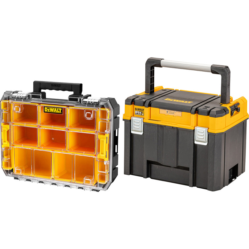 DeWalt TSTAK 2.0 Deep Organiser Top & High Capacity Organiser Combo