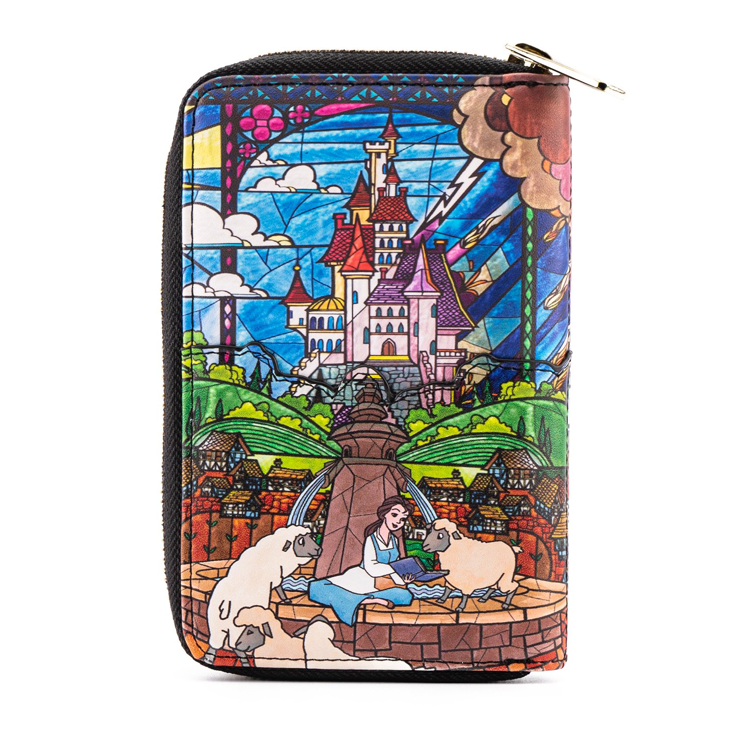 Disney Beauty and the Beast Belle Castle Zip Around Wallet