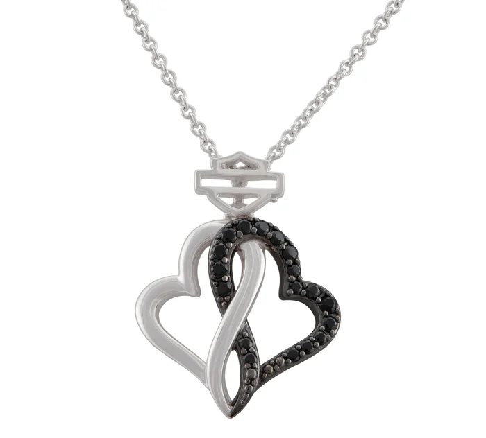 Women's Black & White Infinity Hearts Necklace $160.00