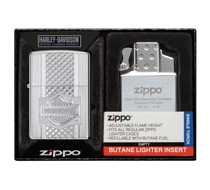 Harley-Davidson Deep Carve Windproof Lighter Set
