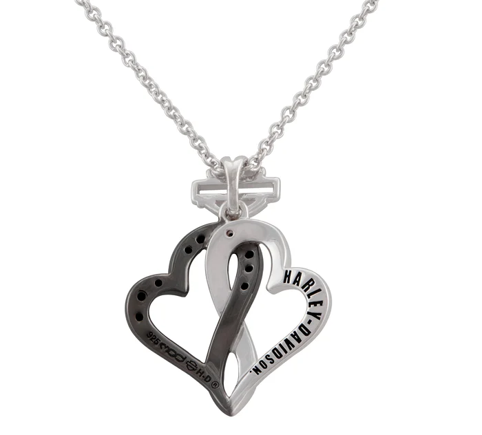 Women's Black & White Infinity Hearts Necklace $160.00