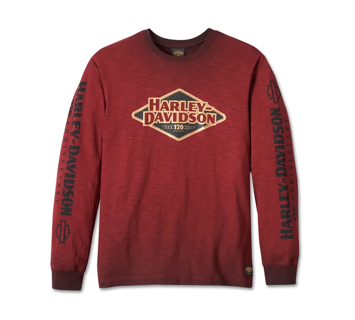 Men's 120th Anniversary Long Sleeve Tee - Merlot