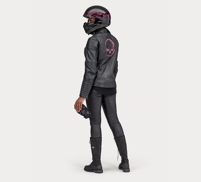 Women's Willie G? Leather Jacket with Rhinestones