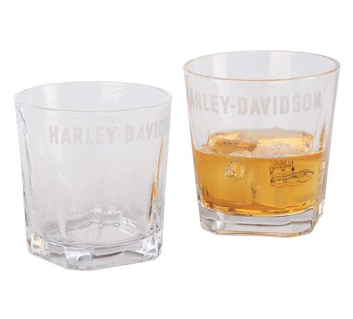 Etched Rocks Glass Set of 2