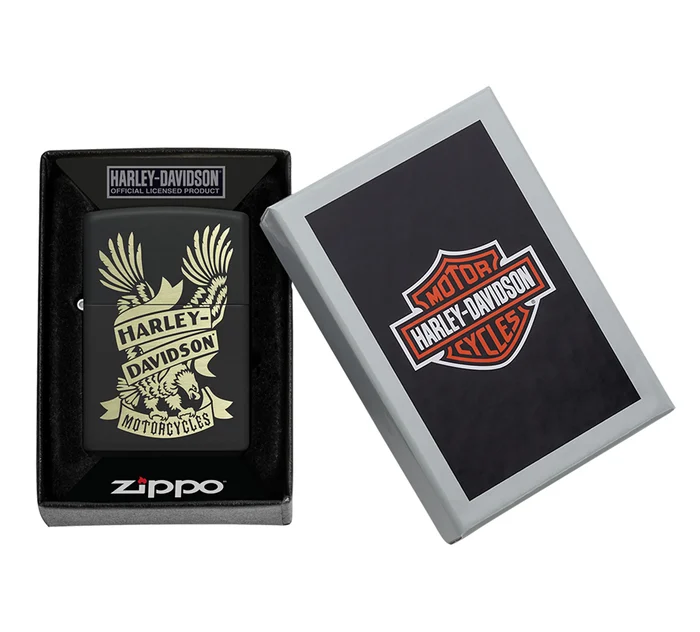 Harley-Davidson Eagle Black Matte Windproof Lighter