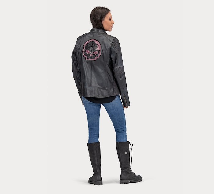 Women's Willie G? Leather Jacket with Rhinestones