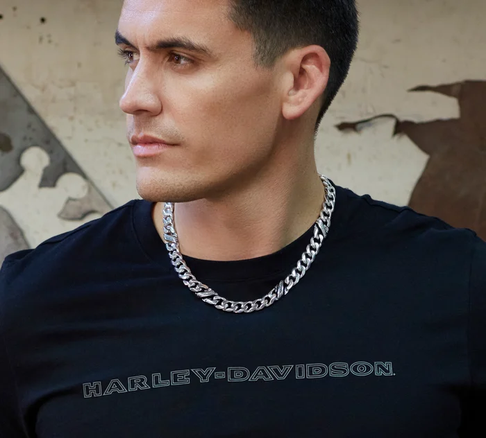 Men's Banner Curb Link Chain Necklace