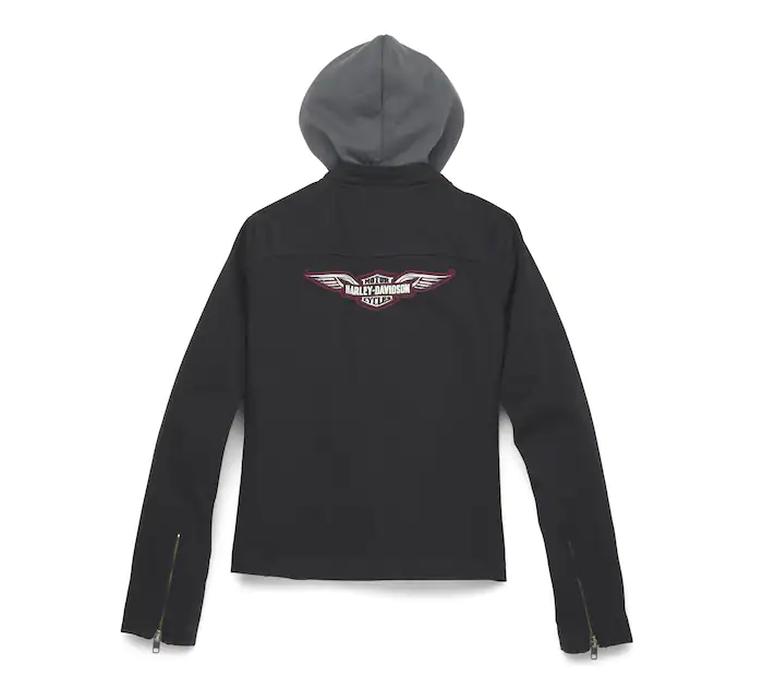 Women's Silver Wing Removable Hood Zip Front Twill Jacket