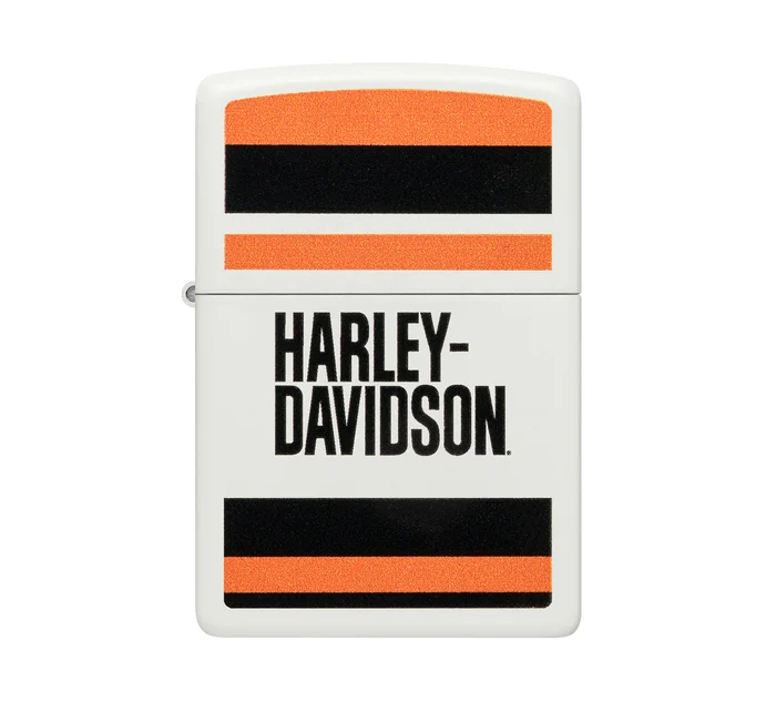 Harley-Davidson Stripes Color Image White Matte Windproof Lighter