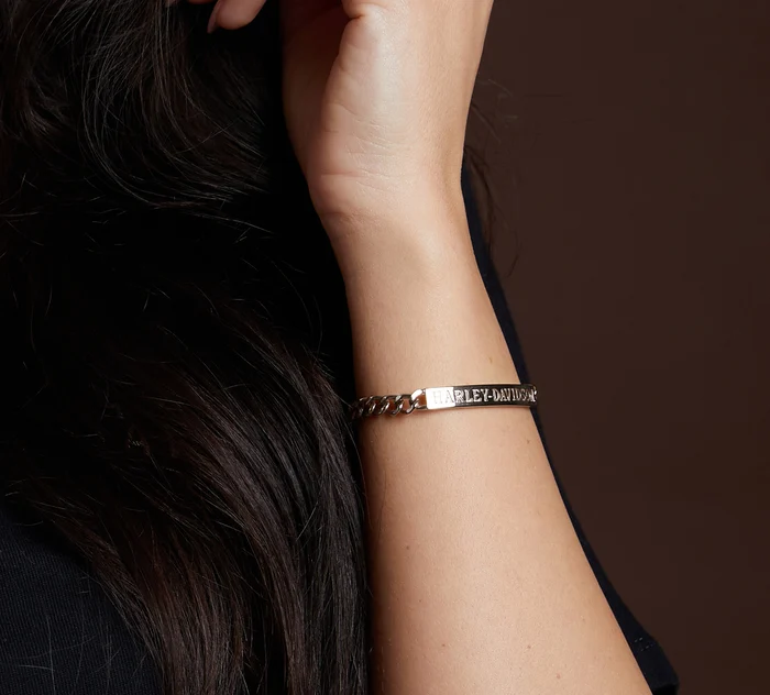 Women's Harley-Davidson Bar Curb Link ID Bracelet