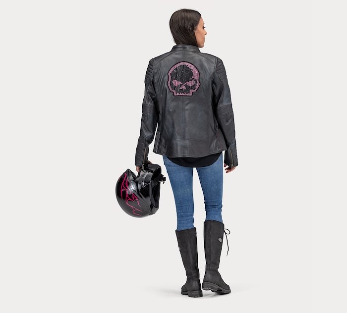 Women's Willie G? Leather Jacket with Rhinestones