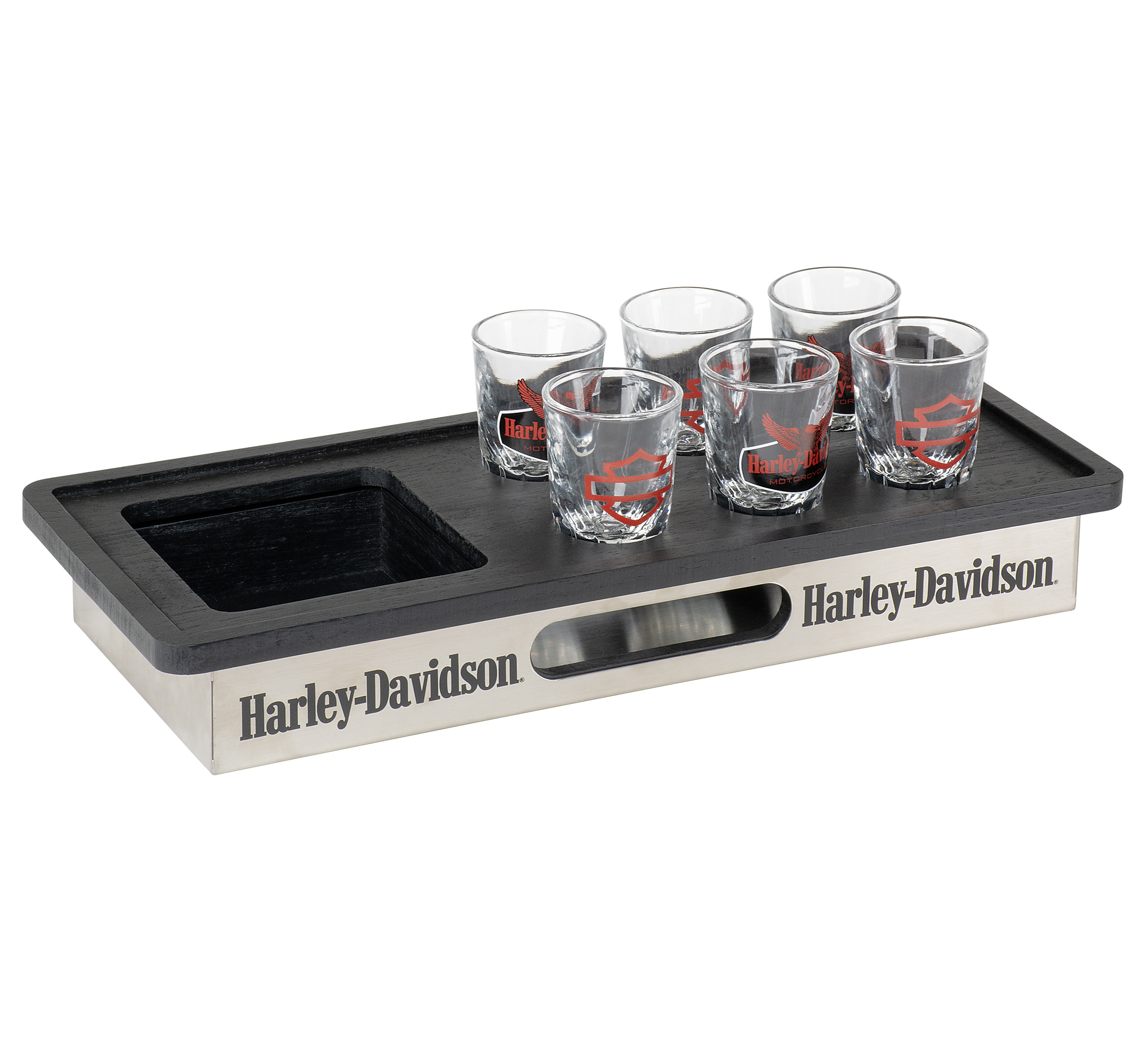 Eagle Bottle Holder & Shot Glass Tray Set